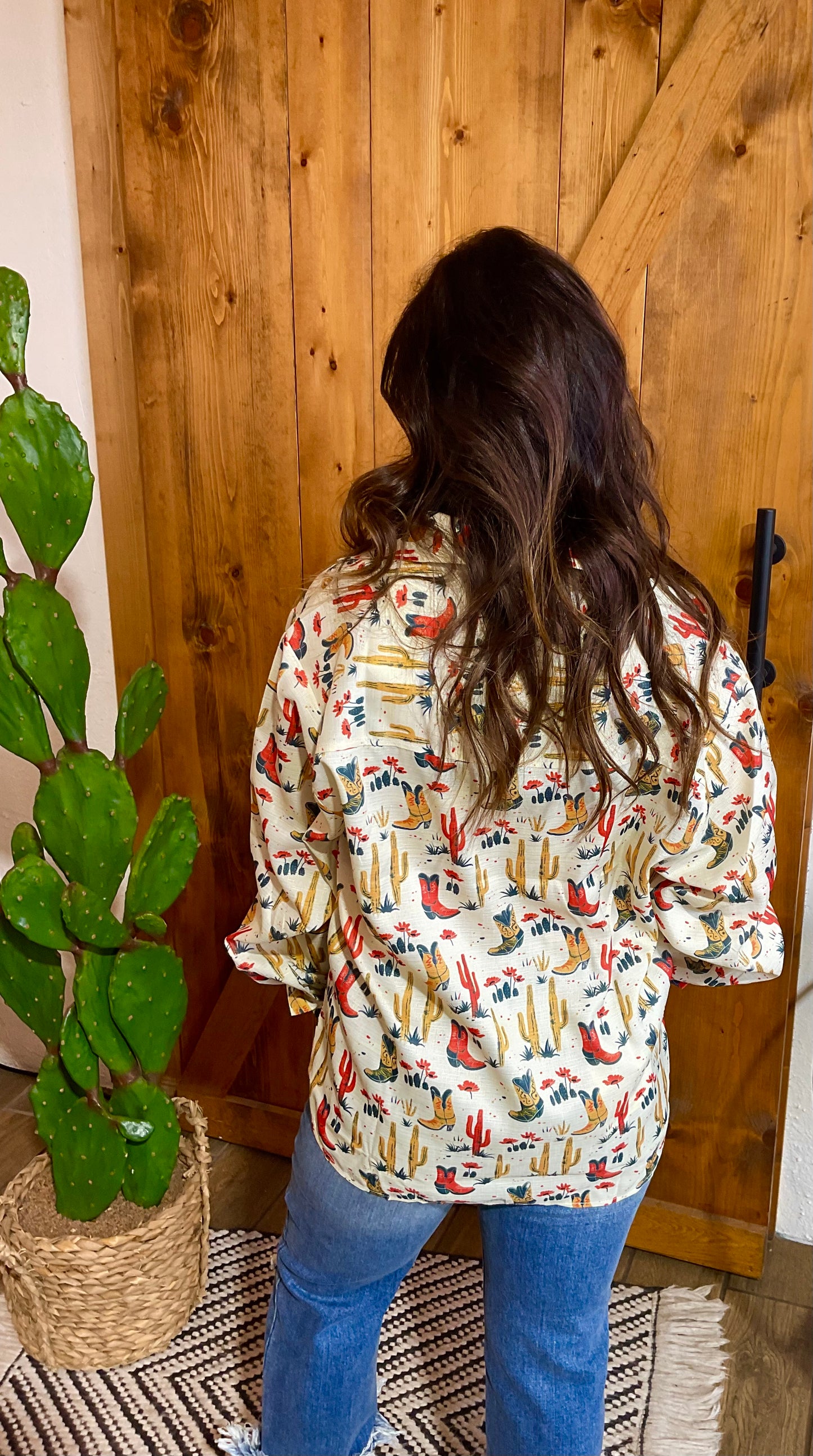 Poppy’s and Cactus Button-Up