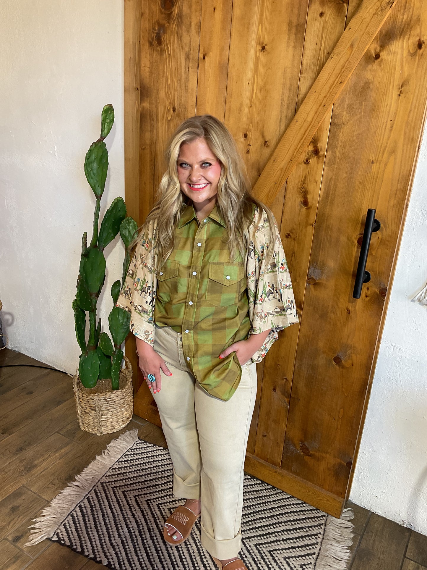 Agave Gingham Top