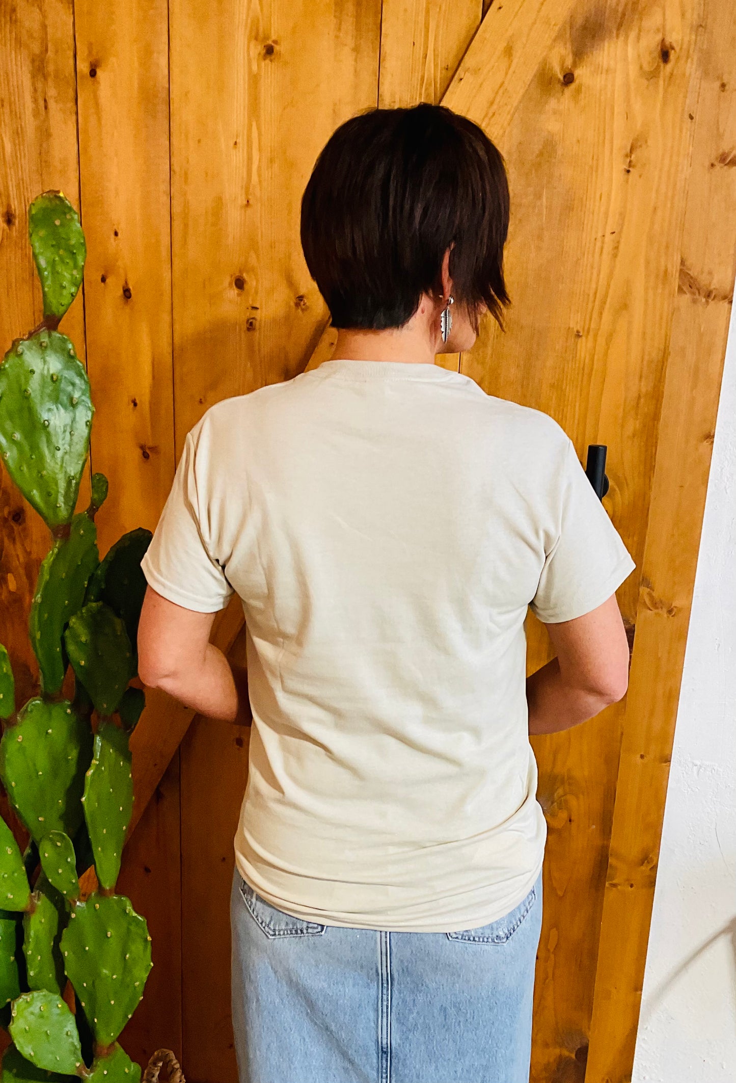 Beige Bootstitch Tee