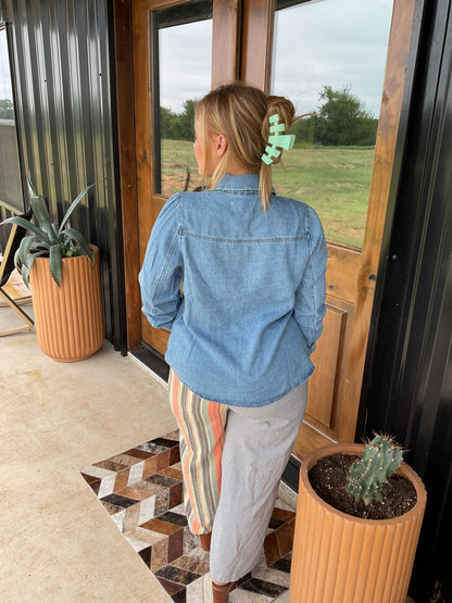 Sammie Denim Snap Top