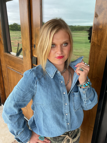 Sammie Denim Snap Top