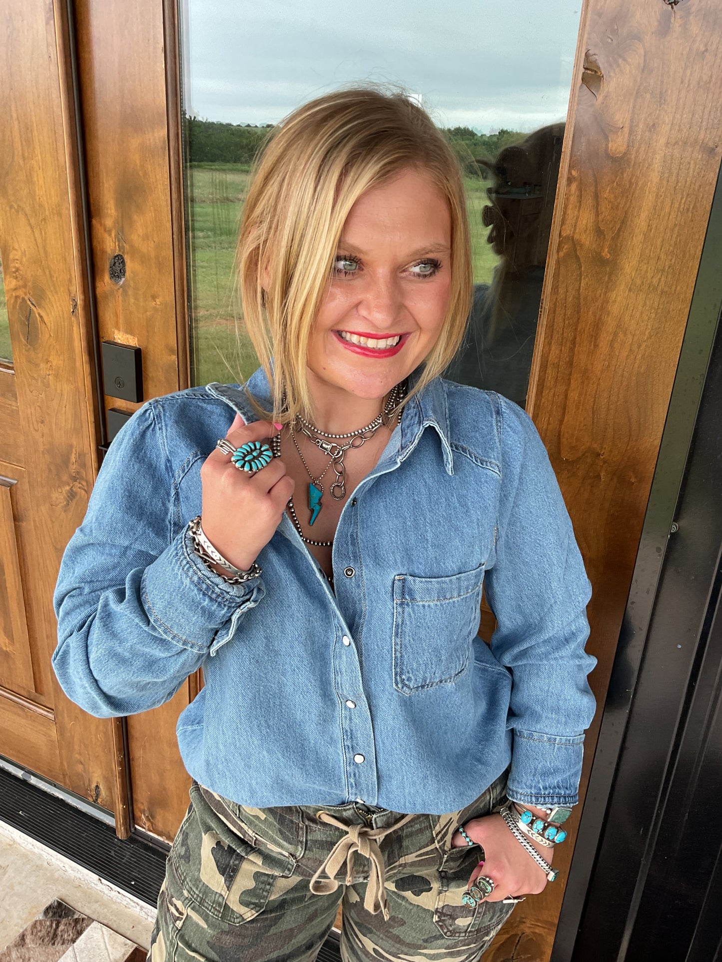 Sammie Denim Snap Top