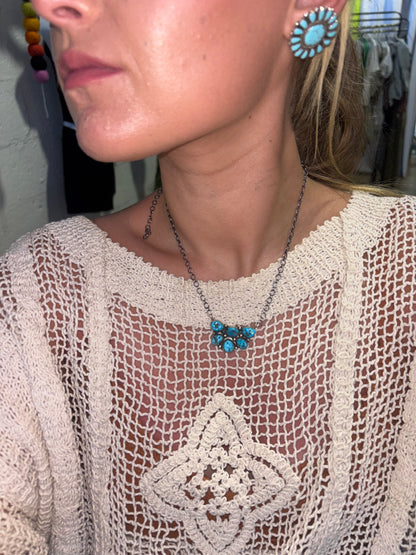 Jessi Turquoise Cluster Necklace