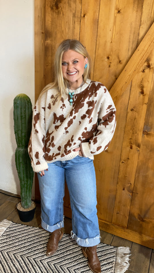Cowprint Sweater