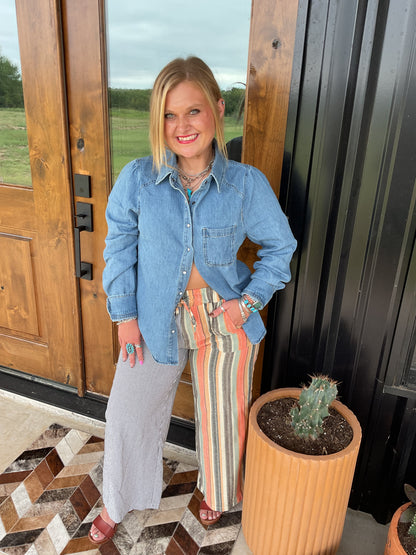 Sammie Denim Snap Top