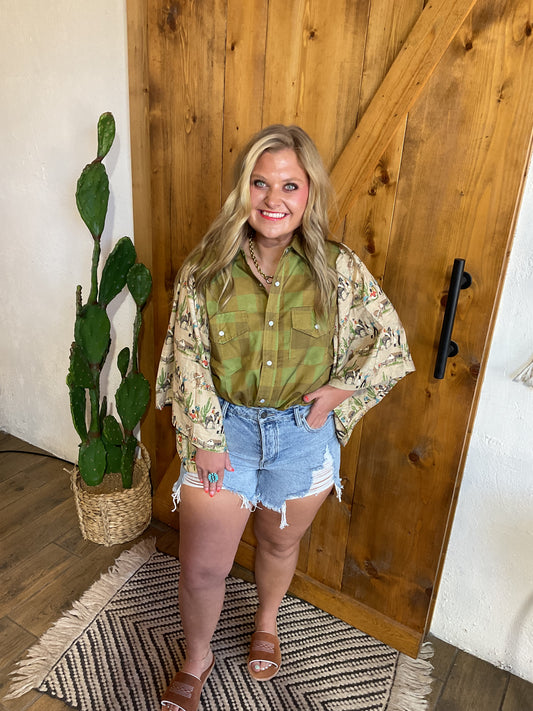 Agave Gingham Top