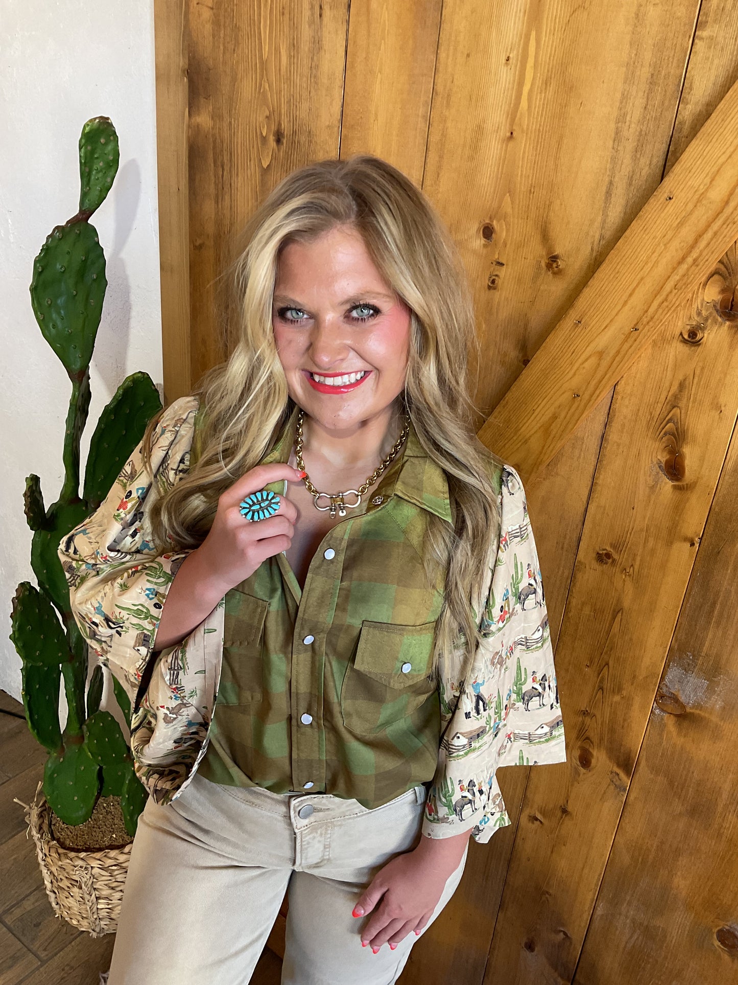 Agave Gingham Top