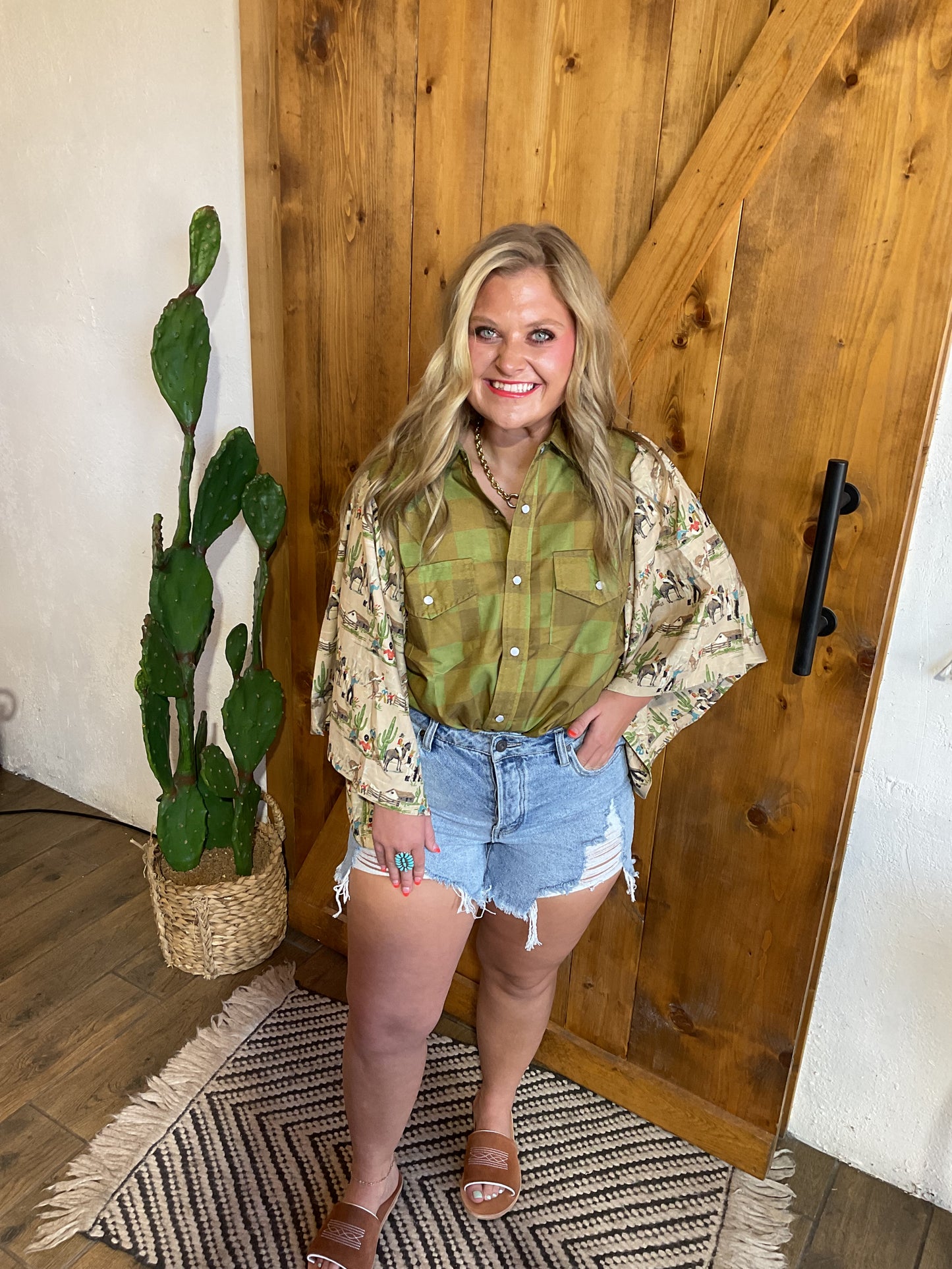 Agave Gingham Top